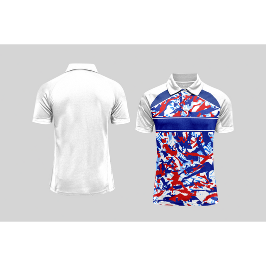 Next Print Cricket Polo Half White Customized Jersey NPCWH00A231