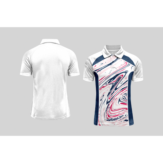 Next Print Cricket Polo Half White Customized Jersey NPCWH00A235