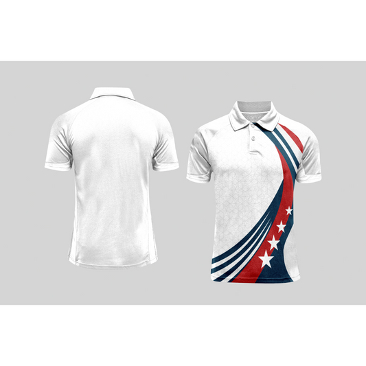 Next Print Cricket Polo Half White Customized Jersey NPCWH00A236