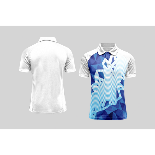 Next Print Cricket Polo Half White Customized Jersey NPCWH00A238