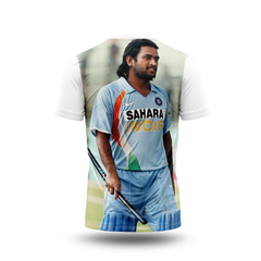 MS Dhoni Photo Printed T-Shirt.