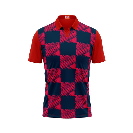 Next Print Customized Polo Neck Red Jersey NPTS29