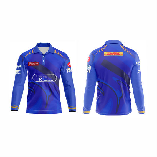 Next Print Mumbai  Jersey Printed Polo Collar Full Sleeves Jersey T-Shirt.