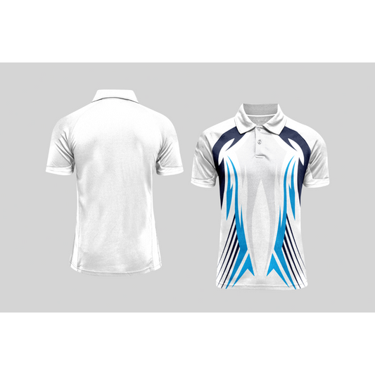 Next Print Cricket Polo Half White Customized Jersey NPCWH00A243