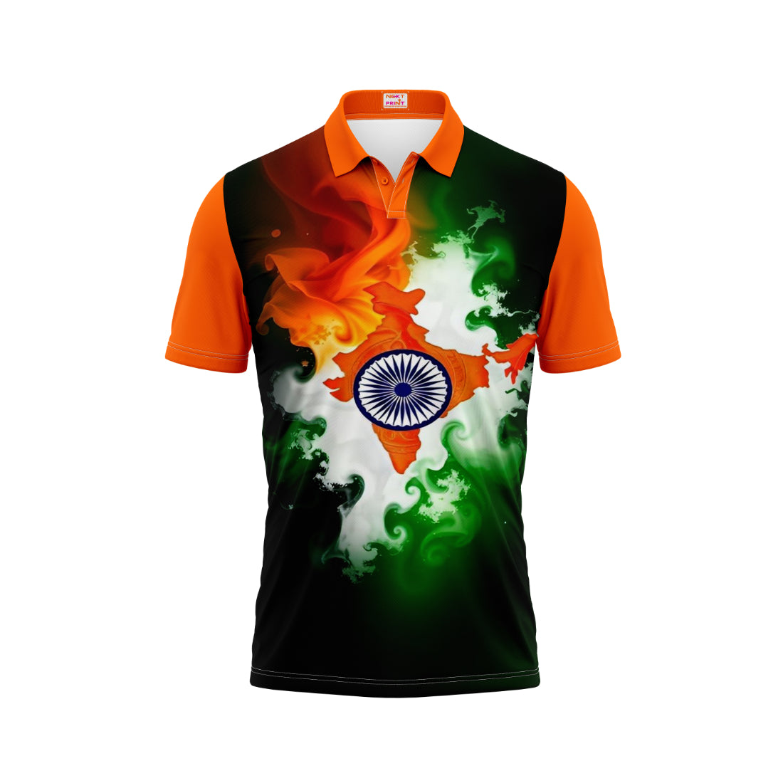 India Independence Day Polo Neck Azadi Ka Jashn Patriotic Printed T-Shirt | NextPrint