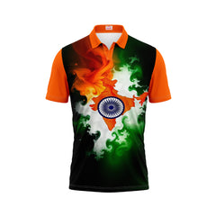 India Independence Day Polo Neck Azadi Ka Jashn Patriotic Printed T-Shirt | NextPrint