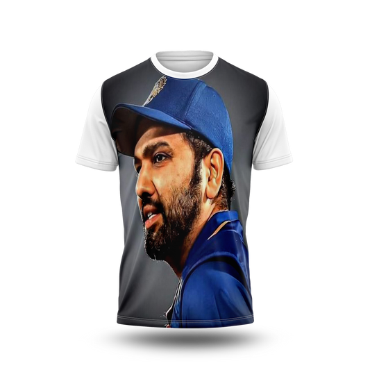 Rohit Sharma Photo Printed T-Shirt.