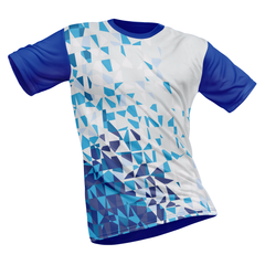 Polyester Half Sleeve Jersey with Round Collar and All Over Digital Print.