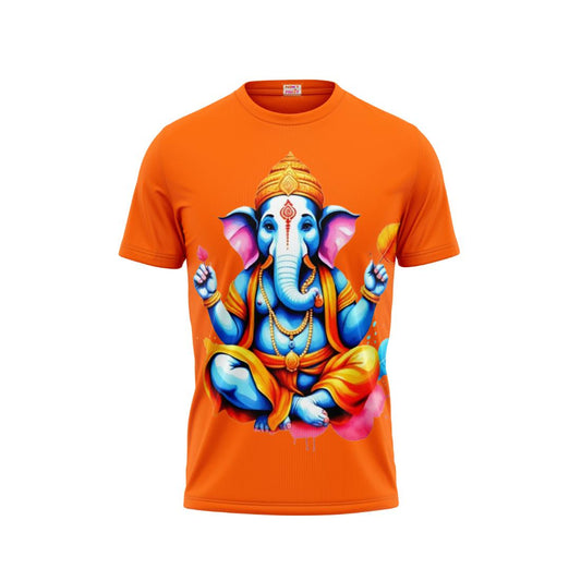 Next Print Ganesha Printed Tshirt Orange Colour Design 19