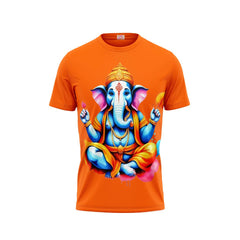 Next Print Ganesha Printed Tshirt Orange Colour Design 19