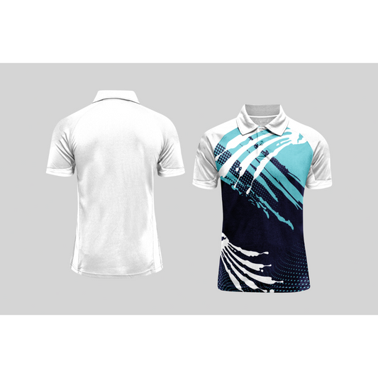 Next Print Cricket Polo Half White Customized Jersey NPCWH00A251