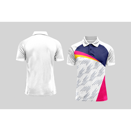 Next Print Cricket Polo Half White Customized Jersey NPCWH00A252