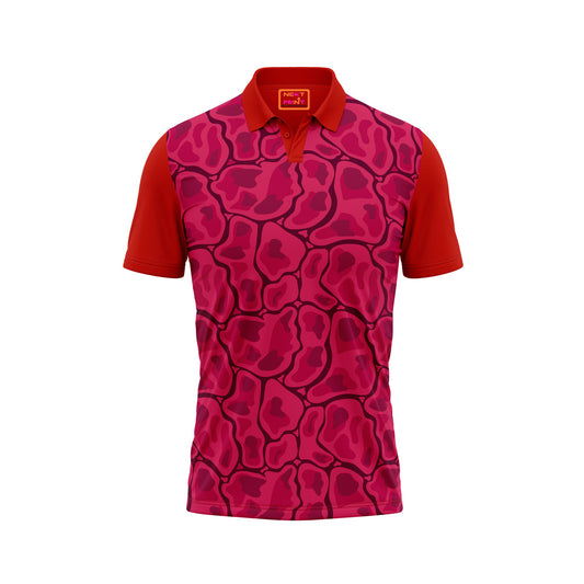 Red Polo Neck Half Sleeve T Shirt Nextprint N118