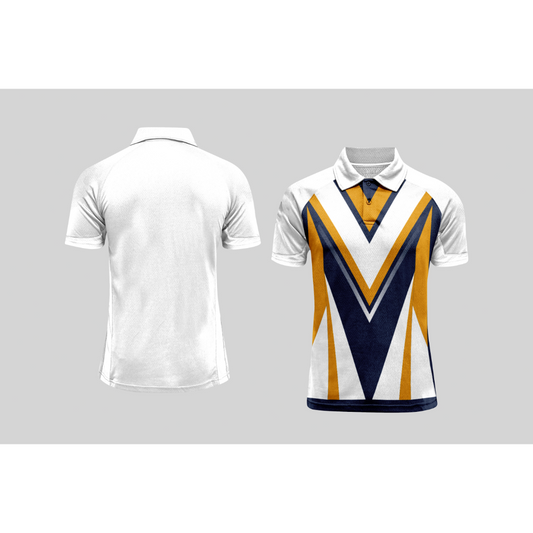 Next Print Cricket Polo Half White Customized Jersey NPCWH00A256