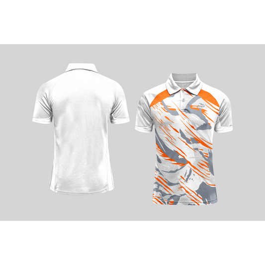 Next Print Cricket Polo Half White Customized Jersey NPCWH00A2559