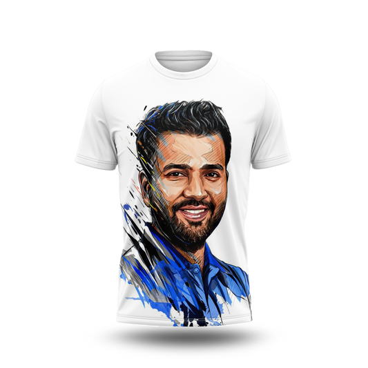 Rohit Sharma Photo Printed T-Shirt.