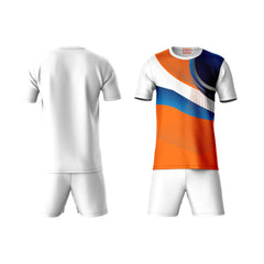Next Print Round neck jersey white with shorts NPTS119