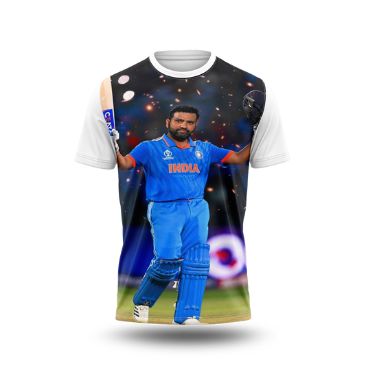 Rohit Sharma Photo Printed T-Shirt.
