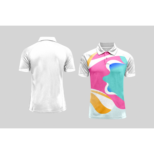 Next Print Cricket Polo Half White Customized Jersey NPCWH00A2575