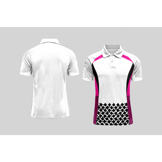 Next Print Cricket Polo Half White Customized Jersey NPCWH00A2576