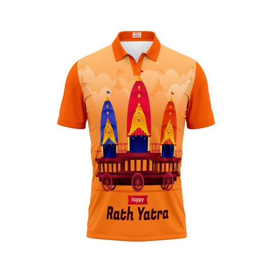 Next Print Puri Jagannath Photoprinted Tshirt Orange Colour Rath Yathra Design 27