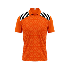 Next Print Polo Neck Printed Jersey Orange Design 25