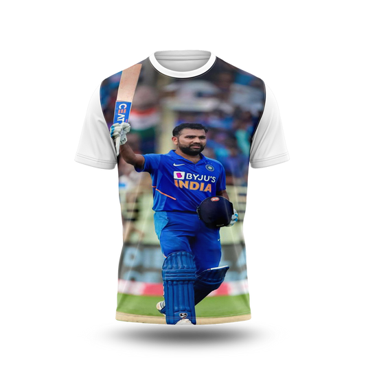 Rohit Sharma Photo Printed T-Shirt.