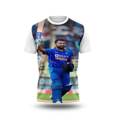 Rohit Sharma Photo Printed T-Shirt.