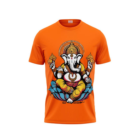 Next Print Ganesha Printed Tshirt Orange Colour Design 22