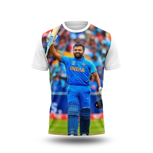 Rohit Sharma Photo Printed T-Shirt.