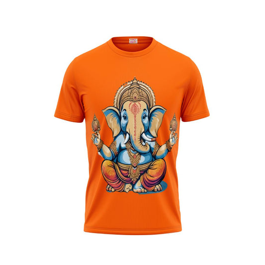 Next Print Ganesha Printed Tshirt Orange Colour Design 23