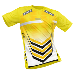 Polyester Half Sleeve Jersey with Round Collar and All Over Digital Print.