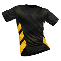 Polyester Half Sleeve Jersey with Round Collar and All Over Digital Print.