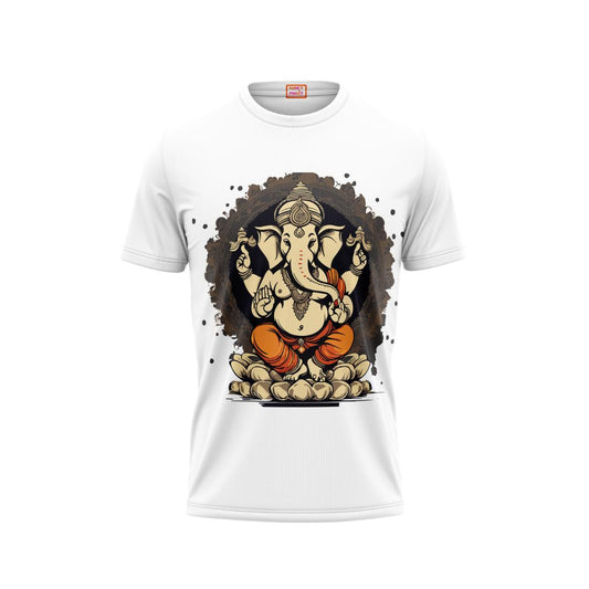 Next Print Ganesha Printed Tshirt White Colour Design 28