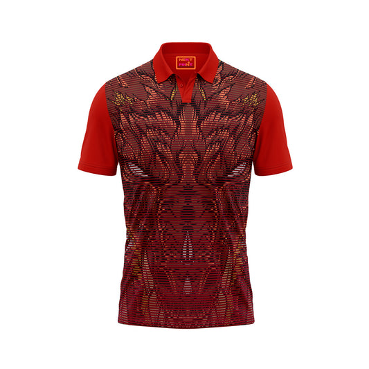 Red Polo Neck Half Sleeve T Shirt Nextprint NP50000826
