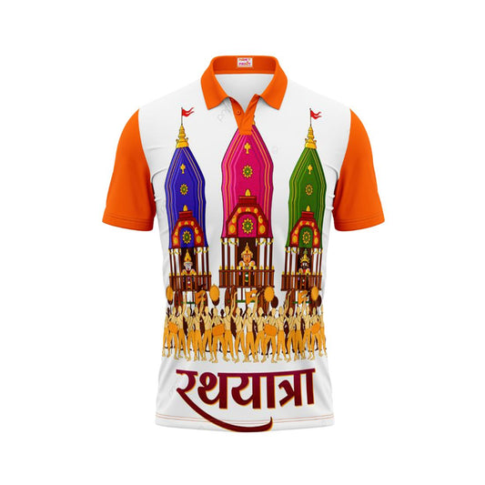 Next Print Puri Jagannath Photoprinted Tshirt Orange Colour Rath Yathra Design 29