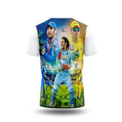 MS Dhoni Photo Printed T-Shirt.