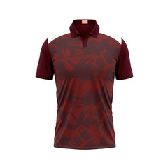 Next Print Customized Polo Neck Maroon Jersey Design 1