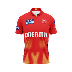Next Print Customised Ipl Punjab Kings Printed Polo Collar Jersey