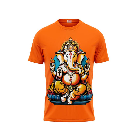 Next Print Ganesha Printed Tshirt Orange Colour Design 2
