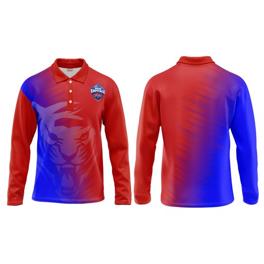 Next Print Ipl Delhi Customisable Polo neck Full Sleeves jersey