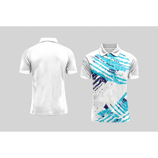 Next Print Cricket Polo Half White Customized Jersey NPCWH00A301