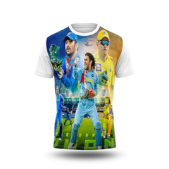 MS Dhoni Photo Printed T-Shirt.