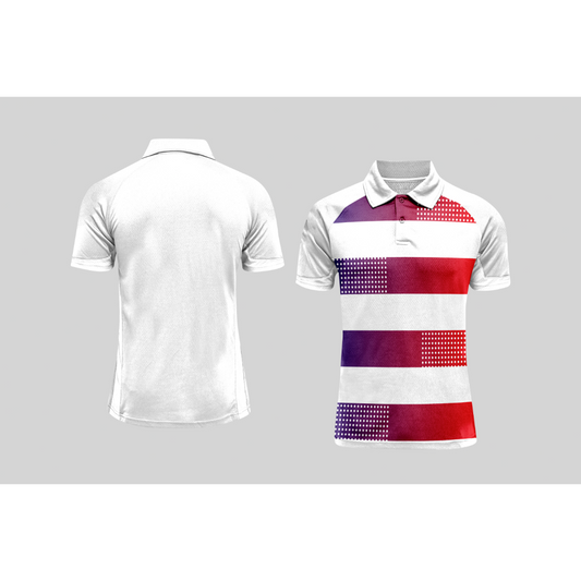 Next Print Cricket Polo Half White Customized Jersey NPCWH00A313