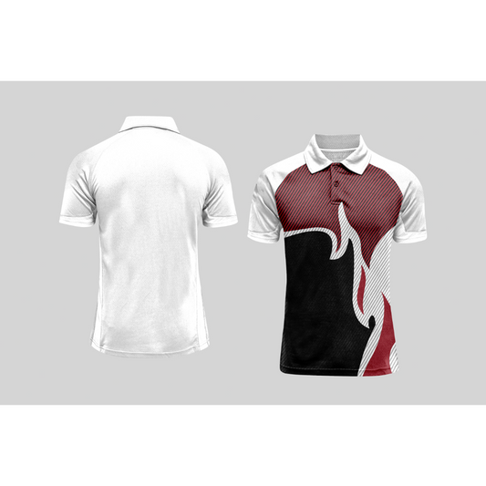 Next Print Cricket Polo Half White Customized Jersey NPCWH00A318