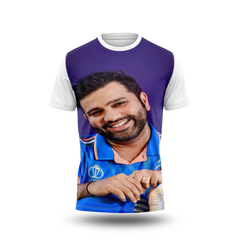 Rohit Sharma Photo Printed T-Shirt.