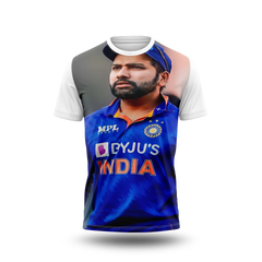 Rohit Sharma Photo Printed T-Shirt.
