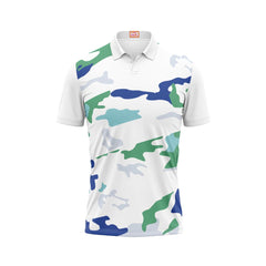 Next Print Customized Polo Neck White Jersey NPTS36