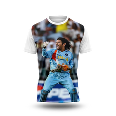 MS Dhoni Photo Printed T-Shirt.