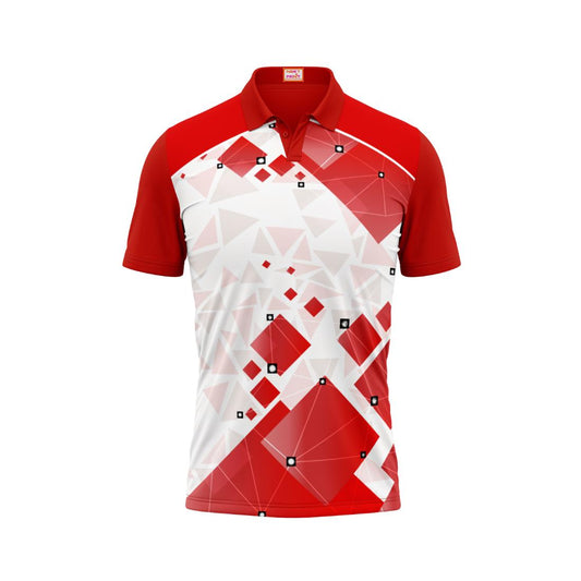 Next Print Customized Polo Neck Red Jersey NPTS40